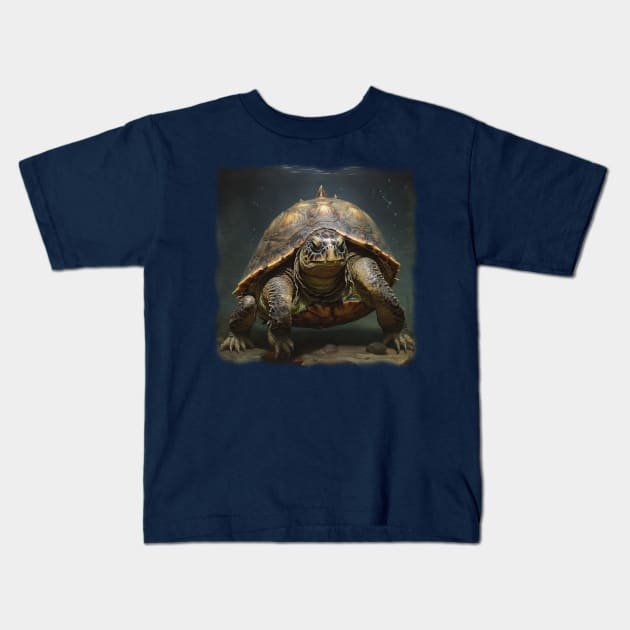 Turtle in Water Kids T-Shirt by JacCal Brothers